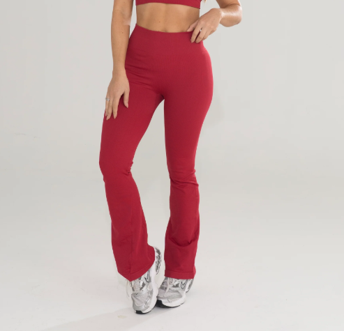 Legging Flare Bota Ancha Rojo
