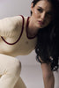 The Contour Suit Crema- Sesgo Vino - Ruching Edition