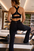 Legging Flare Bota Ancha Negro Con RUCHING